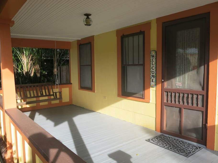 Front patio with swing.