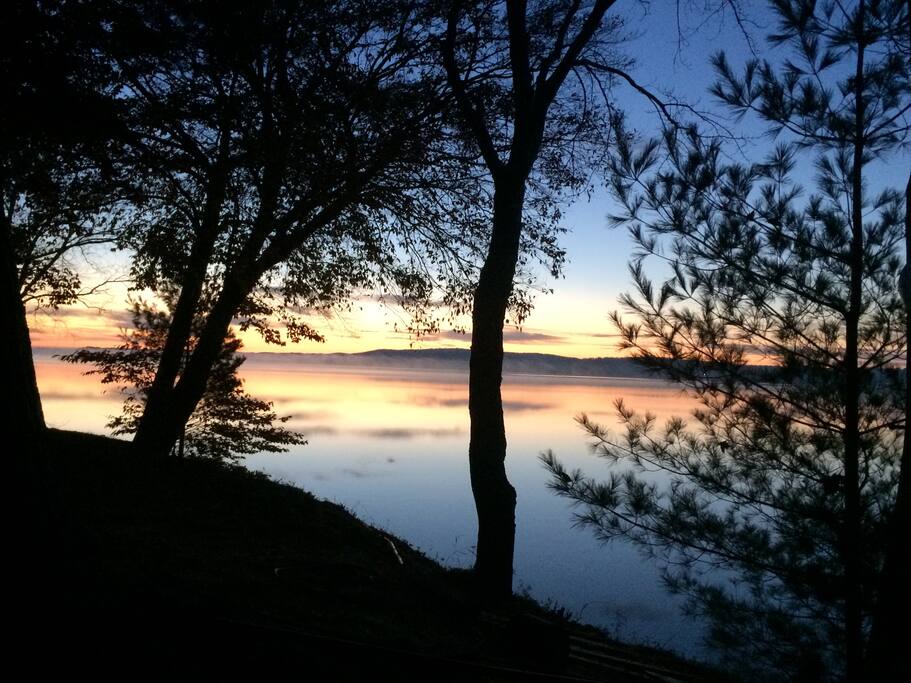 The autumn sunrise from our yard