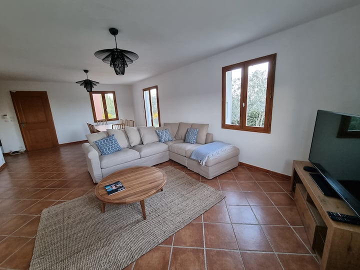 Living room with double sofa bed. Real mattress. 