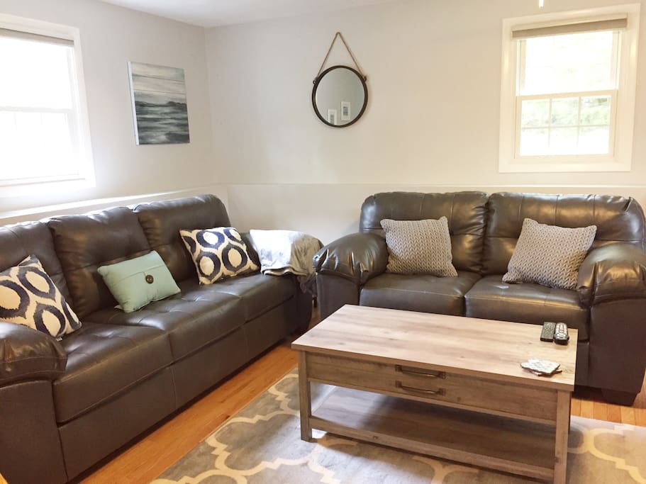 Living room space with new furnishings