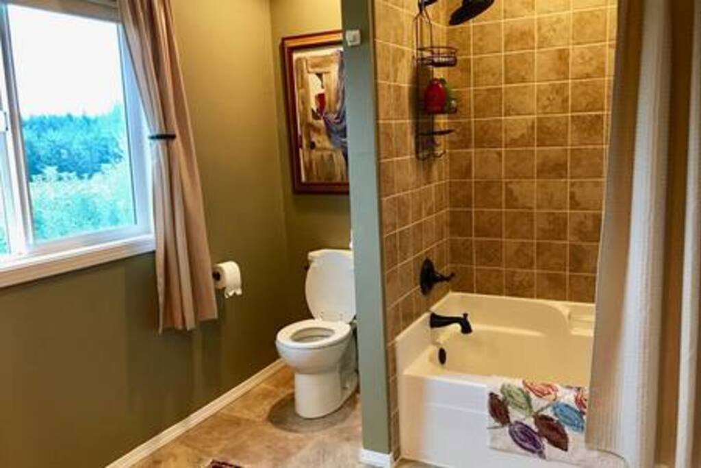 Airbnb bathroom. Hosts use separate facilities downstairs.