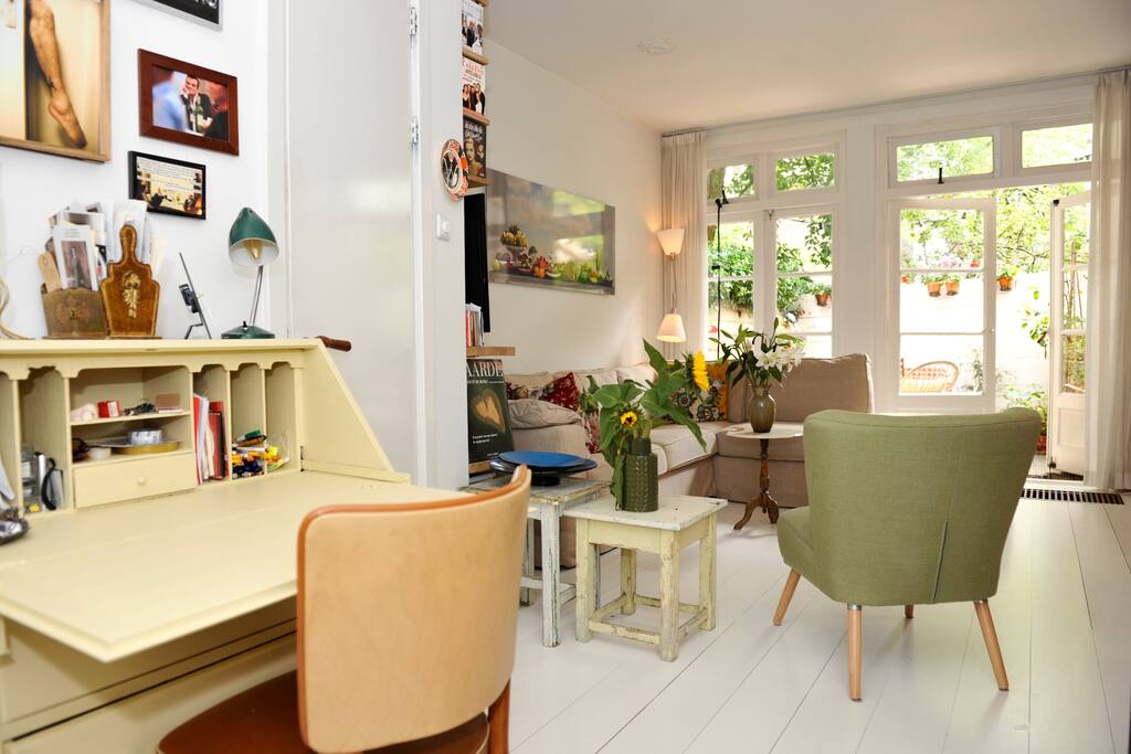 Desk with view on living area