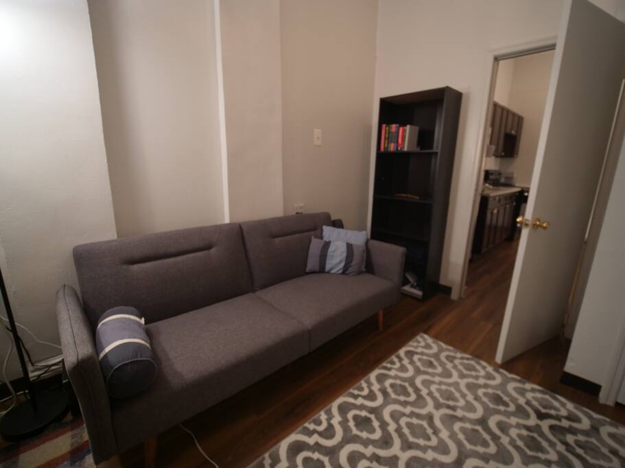 Couch unfolds into bed