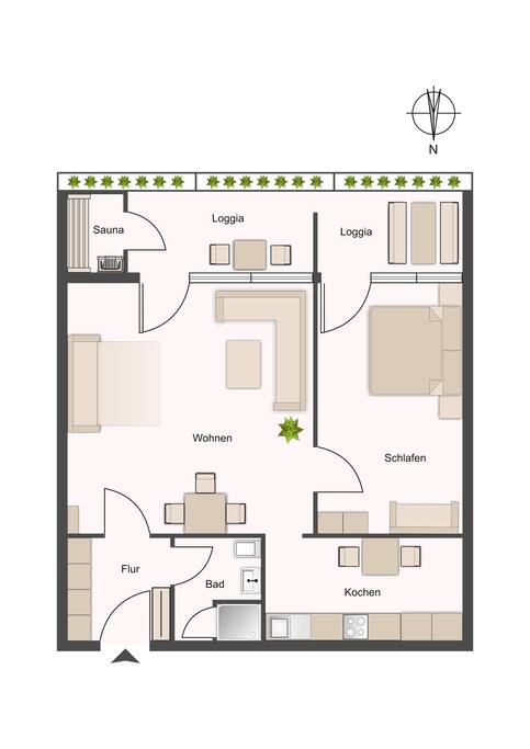 Grundriss - ca 72qm