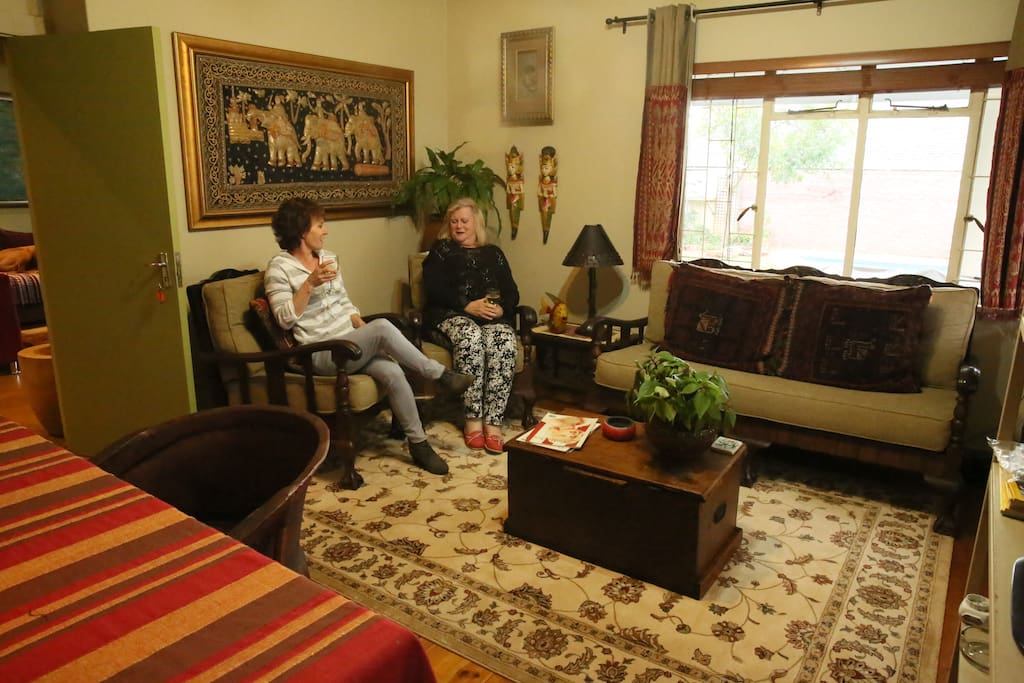 Private lounge/dining room with aircon, DSTV (full package) and wi-fi included