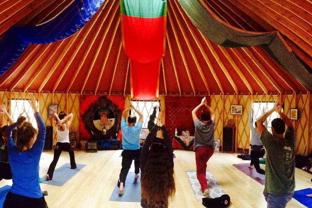 A Summer Yoga class in session.