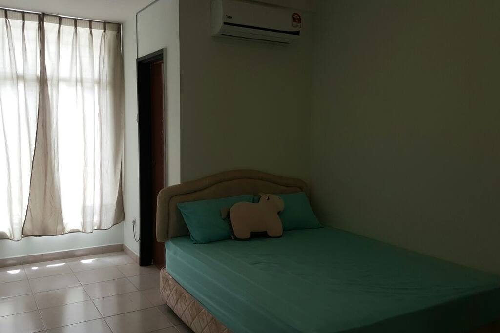 Room with attached bathroom and aircond