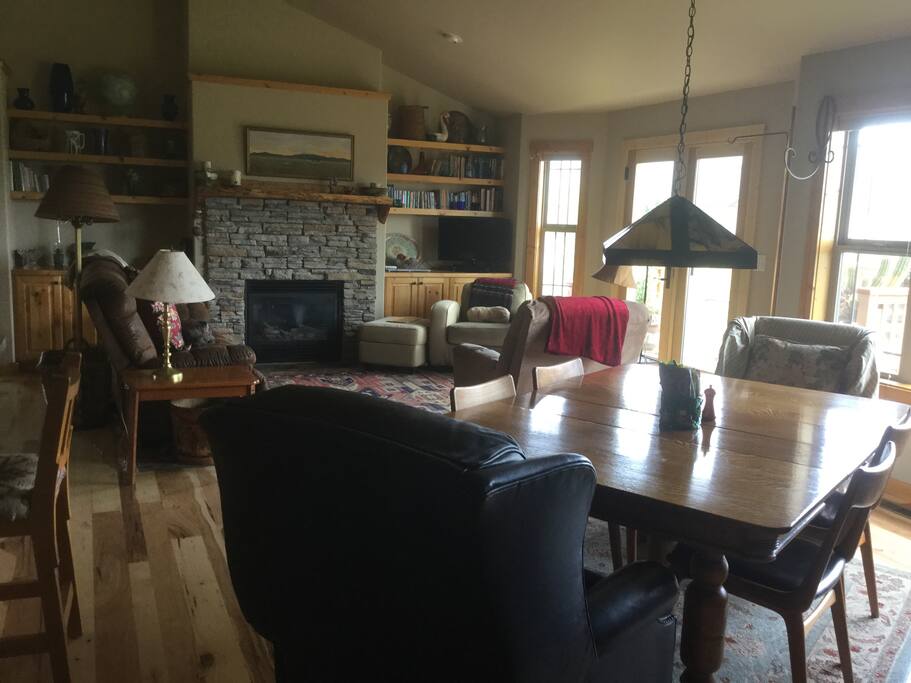 Open living, dining and kitchen