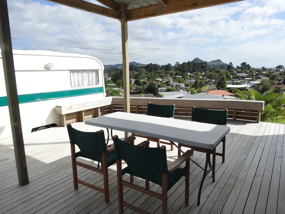 Large deck with covered roof