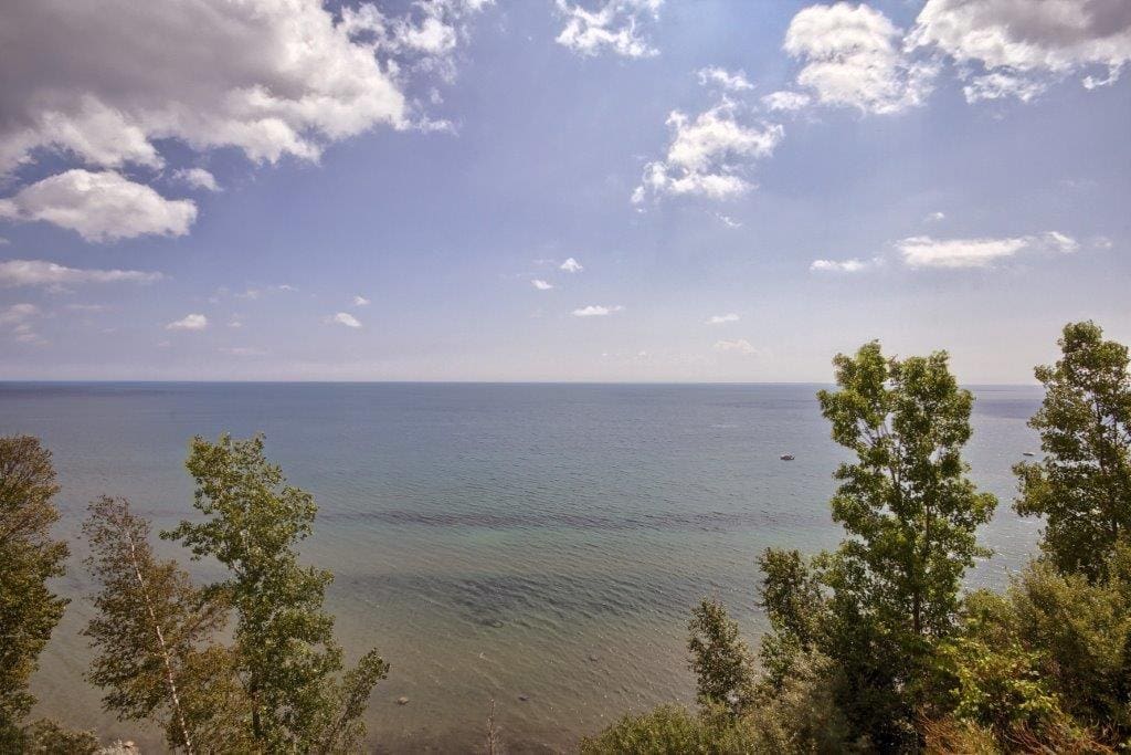 Panoramic views of Lake Erie's Long Point Bay from the living room