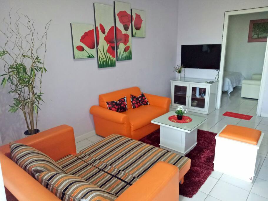 Living room with sofa and sofa bed