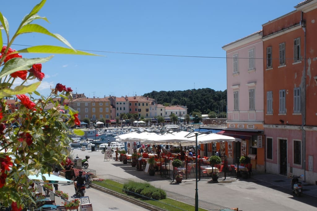 The view over the small harbour of Rovinj