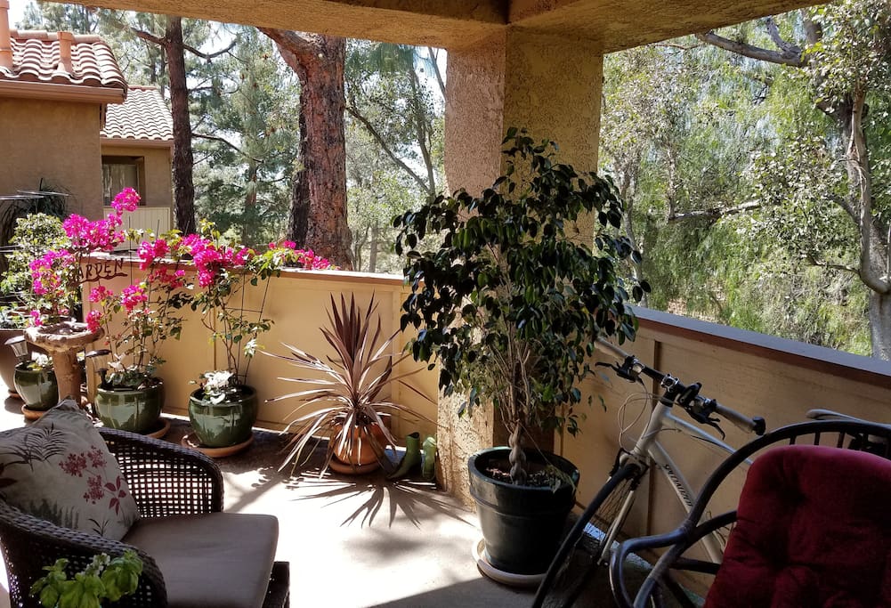 2nd floor condo with peaceful, foresty view.