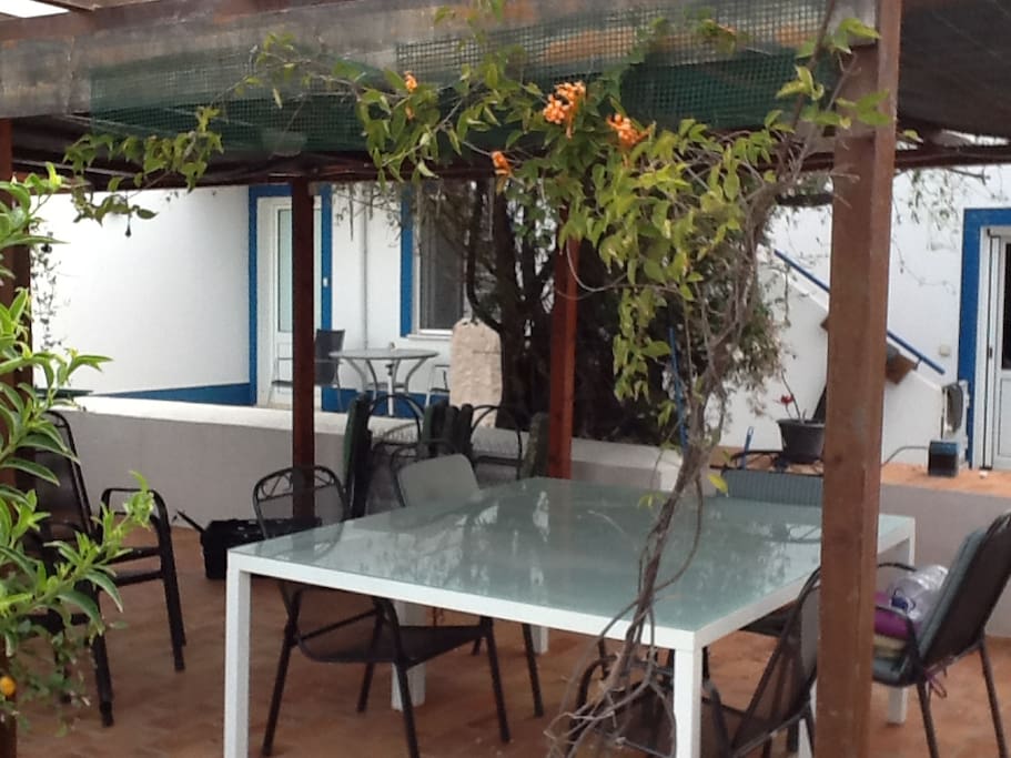The pergola, perfect for outdoor eating