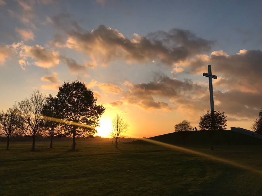 Papal Cross at sunset, Phoenix Park.