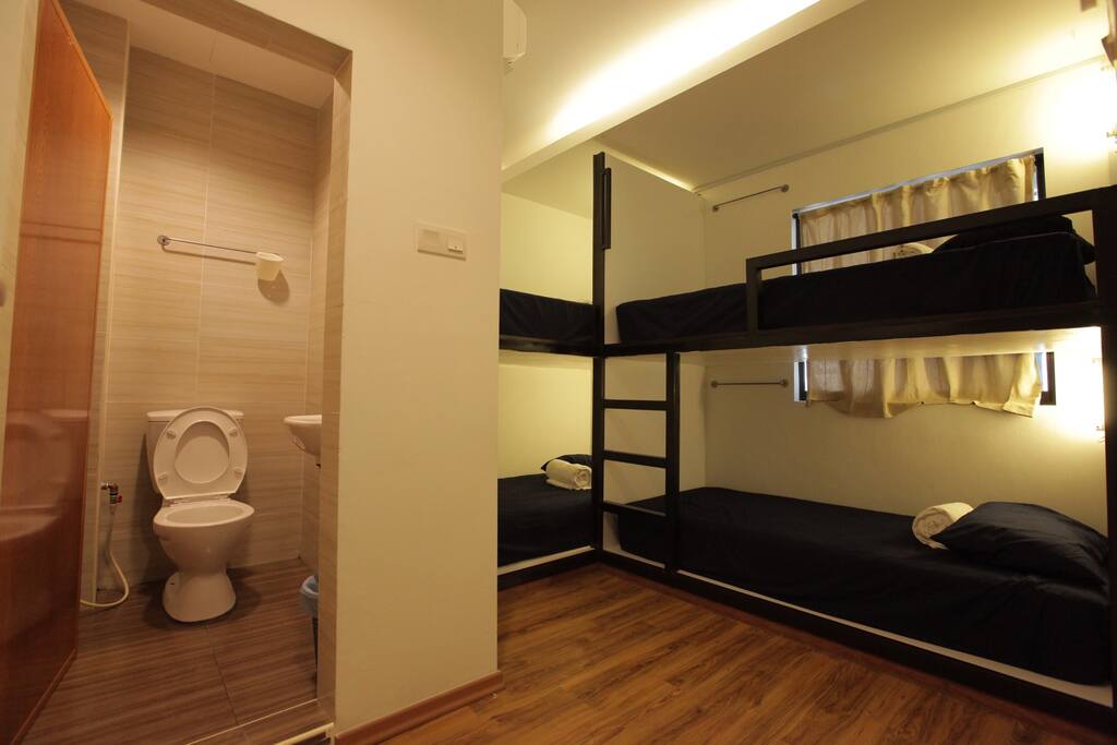 En-suite bathroom with hot shower