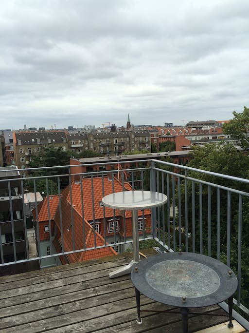 View over Copenhagen from the private rooftop