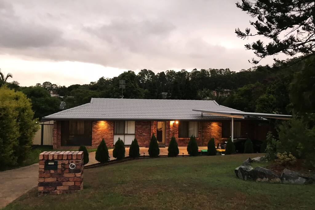 The home is on a private cul-de-sac and is set back from the road
