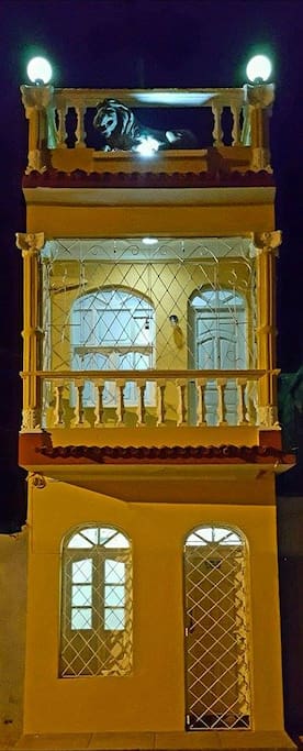 Façade in the night