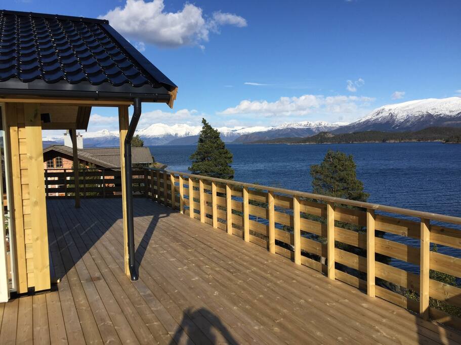 Beautiful view from the private terrace, this is the morning area and there's comfortable deck-chairs for this space