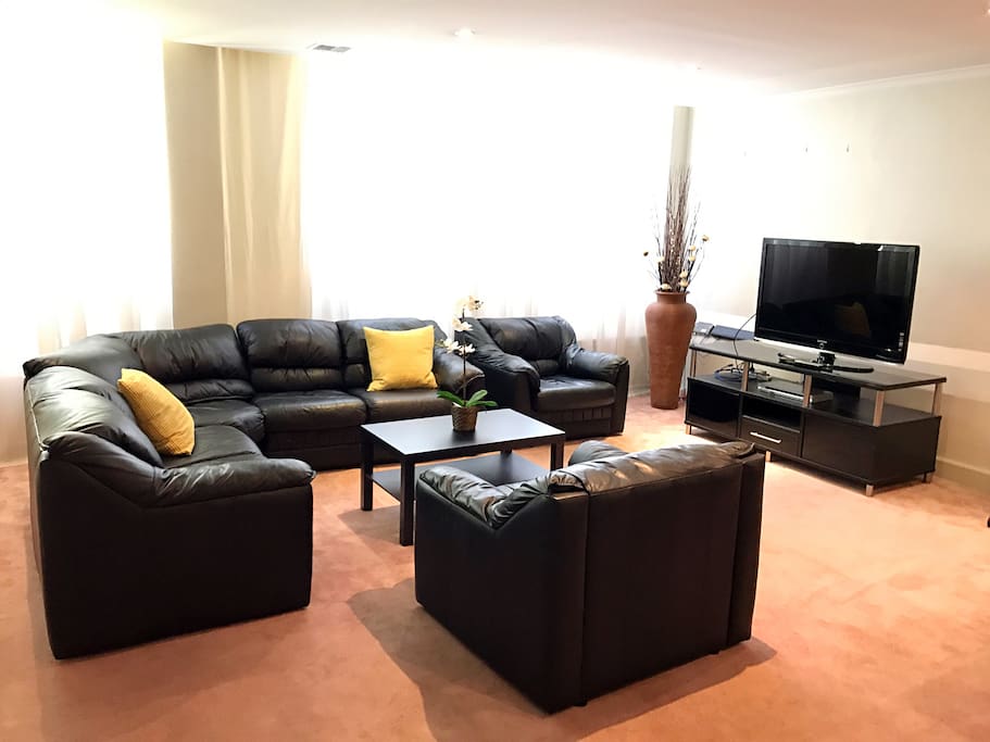 8 seaters sofa, spacious for group of friends and families