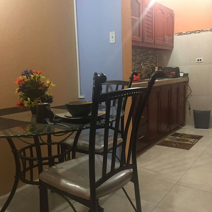 dining and kitchen area