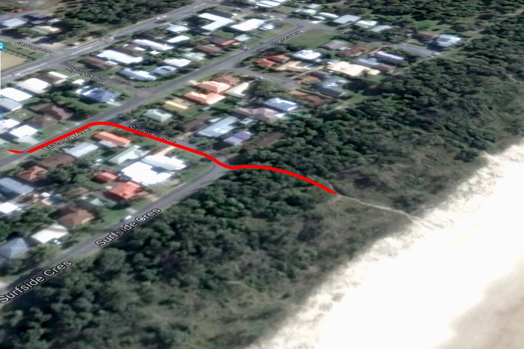 Just a 2 min walk to the beach