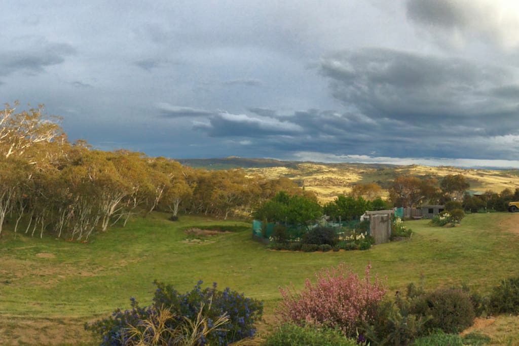 Storm lovers rural views at sunset