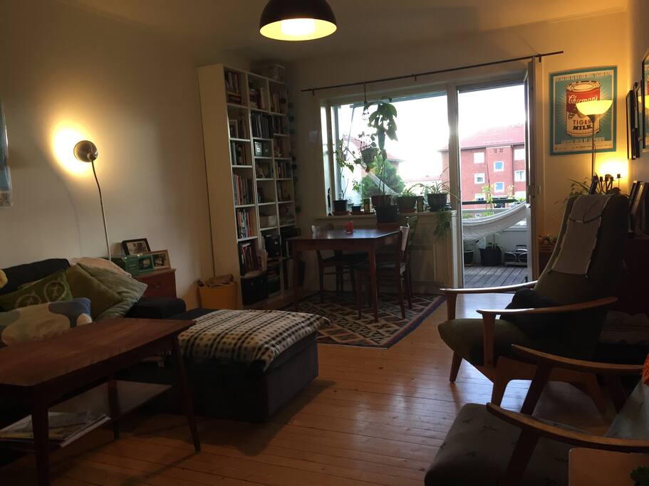 Living room with dining table shown