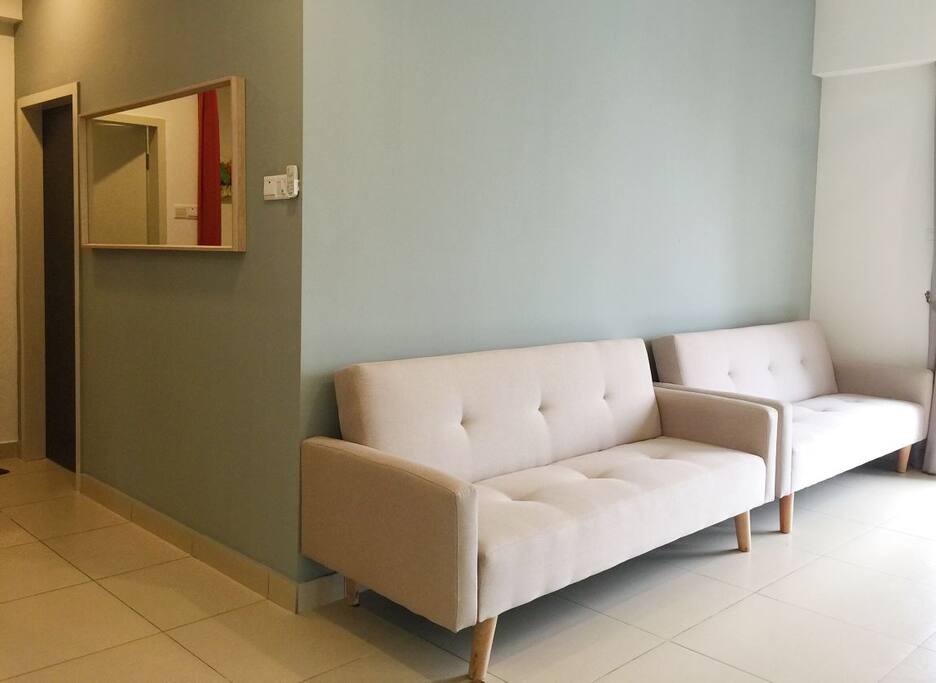Two sets sofa bed at living area