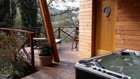 maison avec sauna et jacuzzi au bord de la rivière