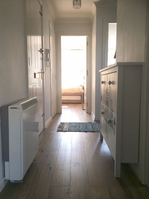 Newly laid wooden flooring