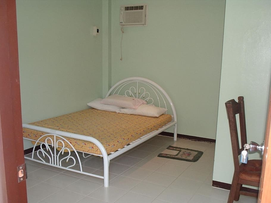 Our studio rooms have a bed, cabinets, airconditioner, and a personal refrigerator.