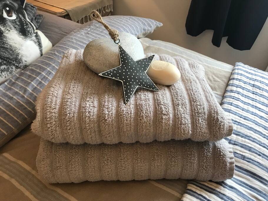 Fluffy towels await you on your arrival.