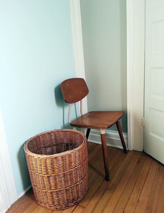 Bedroom seating and hamper