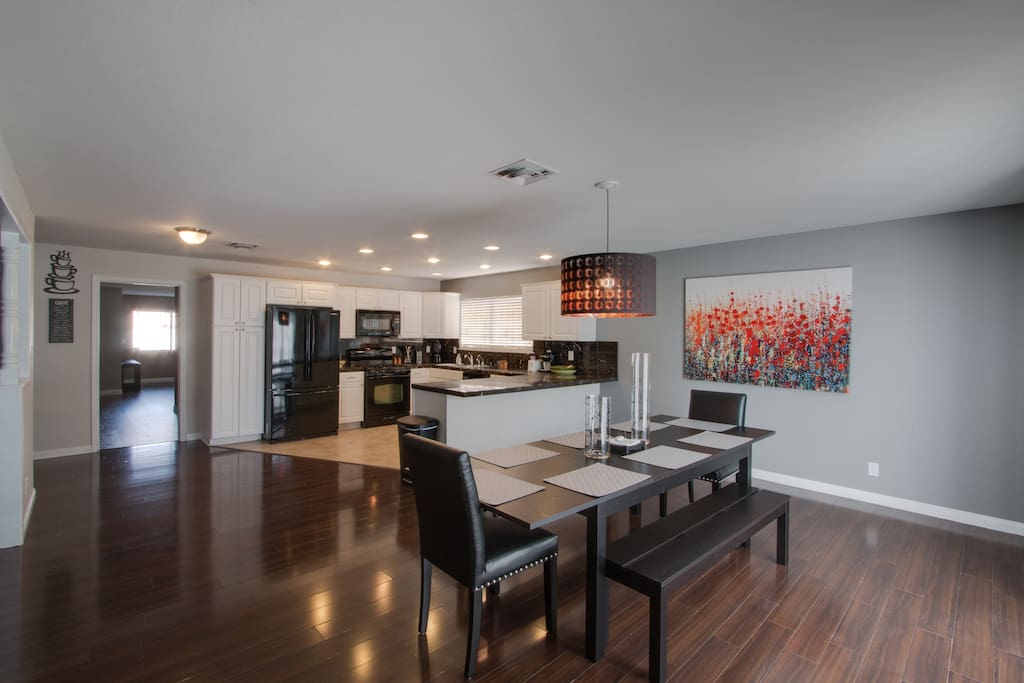 dining room and kitchen