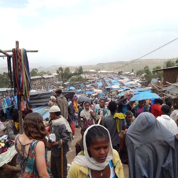 Our Israeli Customers visiting Lalibela's biggest Open-air Market!