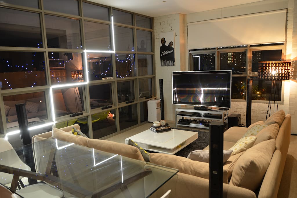 Stylish urban living in the evening