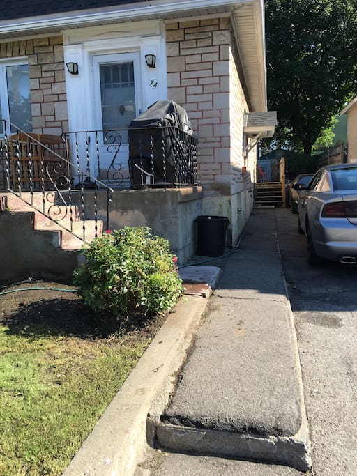 The apartment is down the driveway.