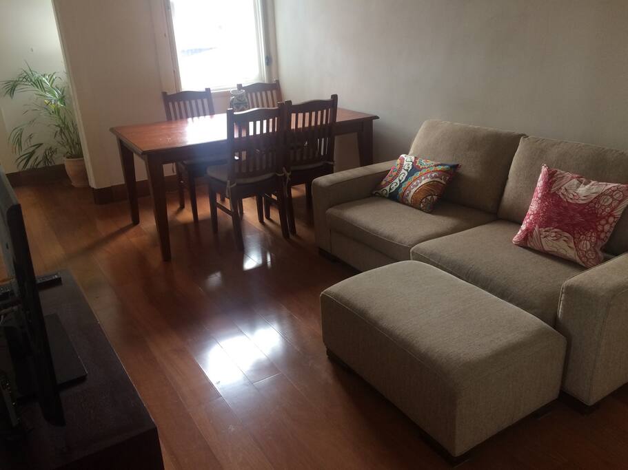 dinning table and living room