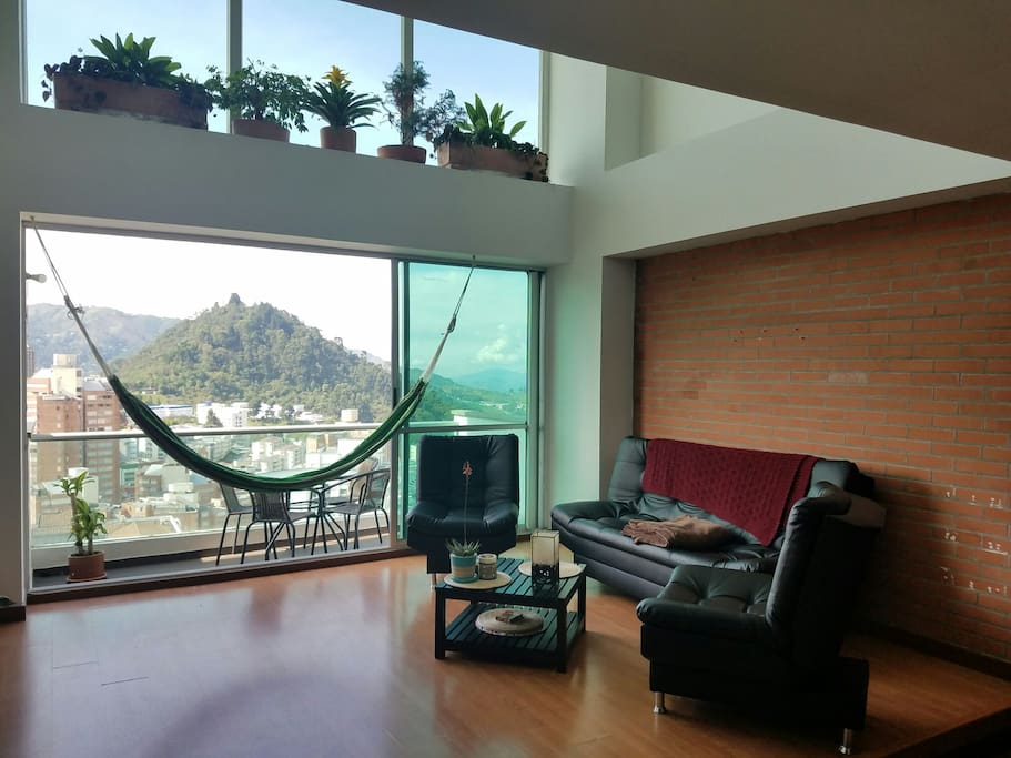 Enjoy the beautiful view of San Cancio Hill. The furniture is comfortable and can fold down into a bed.