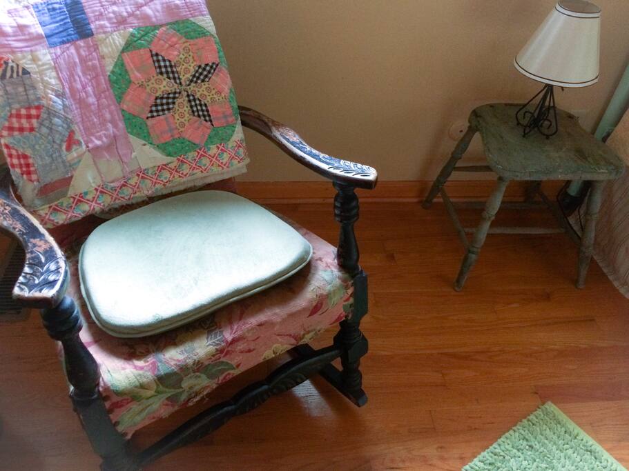 Antique chair; hardwood floor