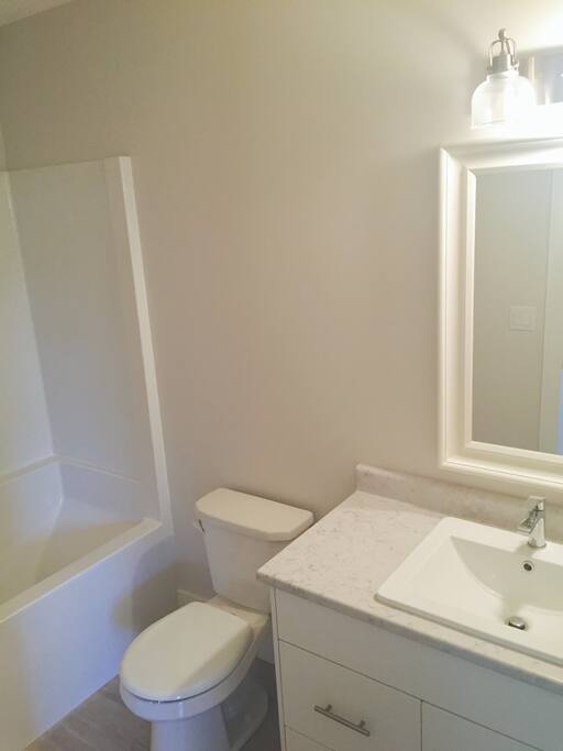 washroom with bath+shower