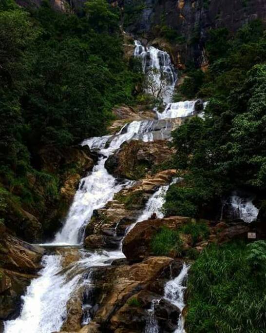 Rawana water fall on the way wallawaya road ella to waterfall have a 6km