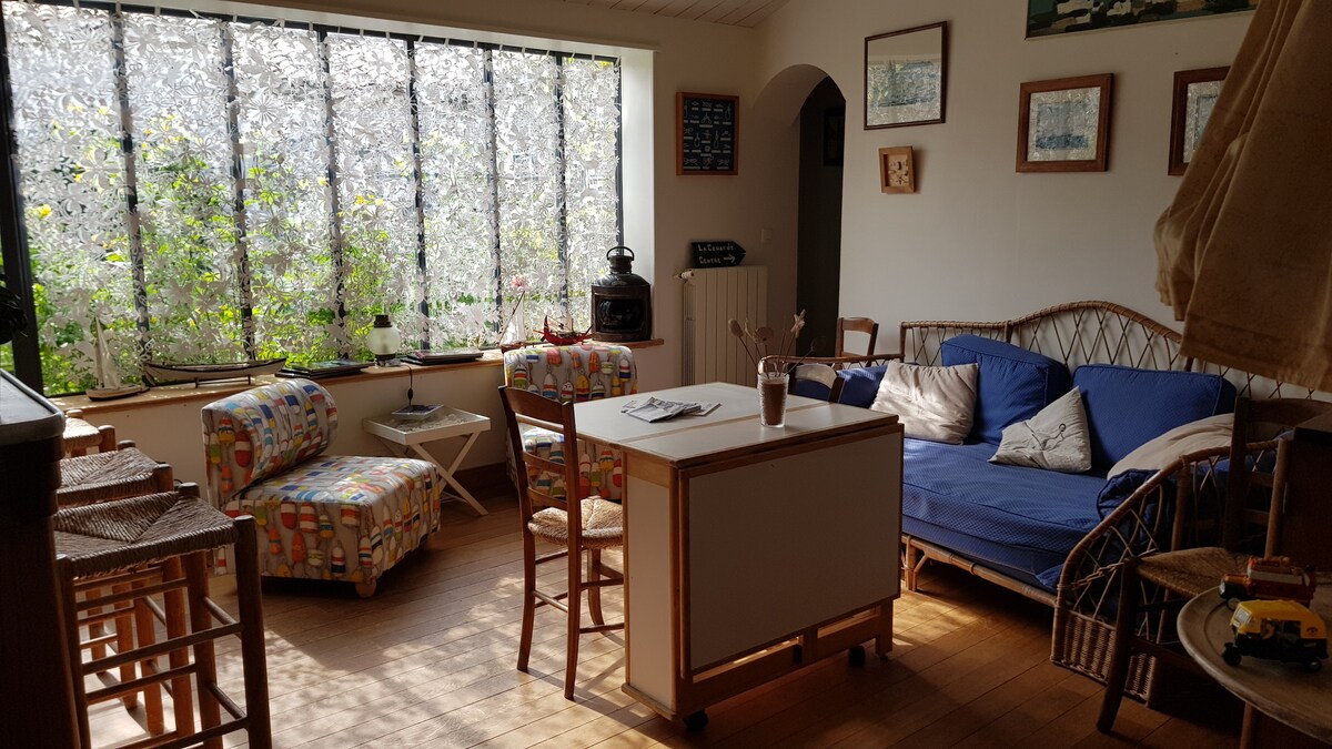 Top performing Airbnb: 3 rooms with quiet garden, 300 m from the beach, in La Couarde Sur Mer