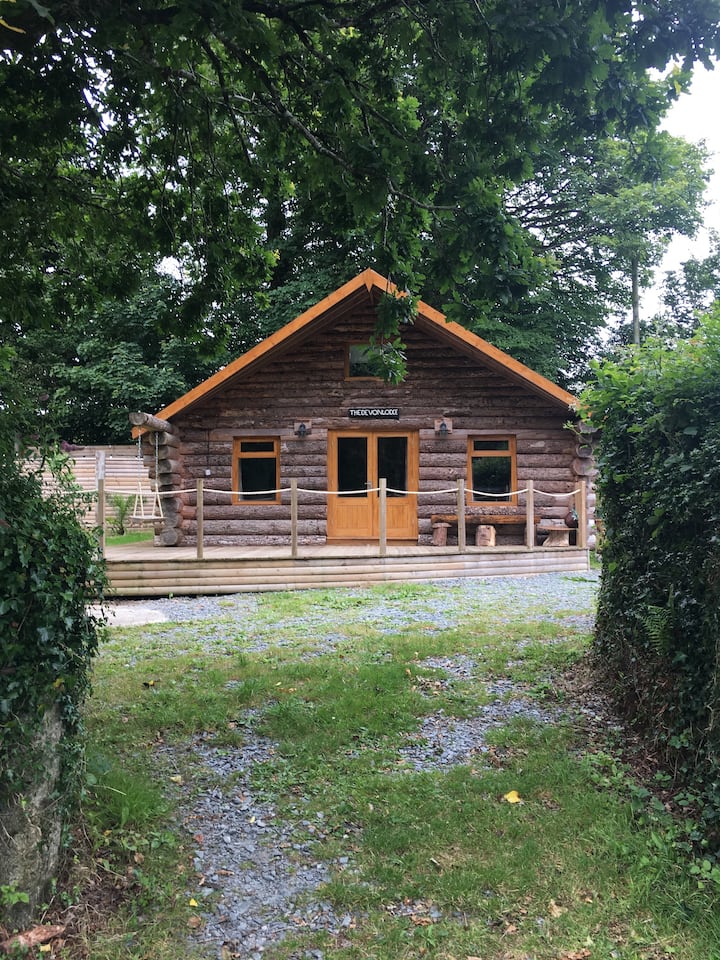 The Devon Lodge Log Cabin with private hot tub.