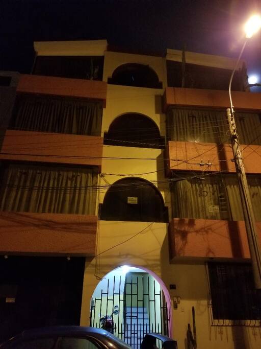 Outside the building
