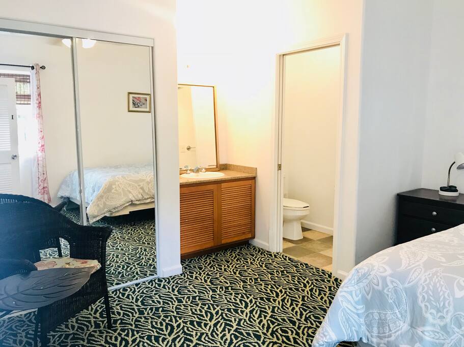Private toilet and sink in every room. Plenty of closet space and fresh towels also en suite.