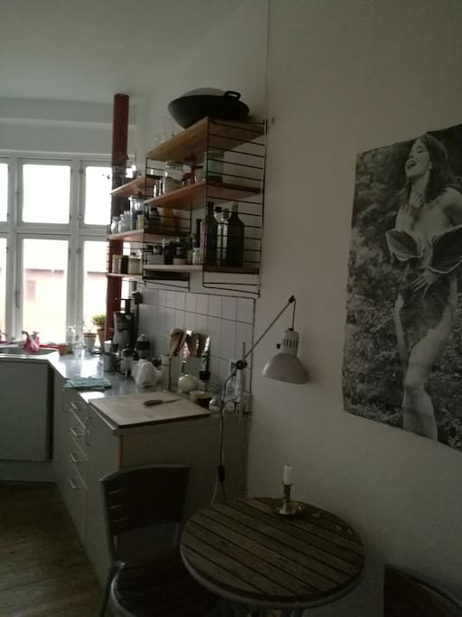 the kitchen