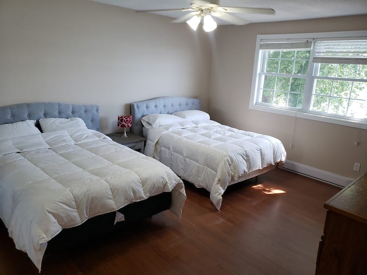 Bedroom 4, 2 doubles with lake views.